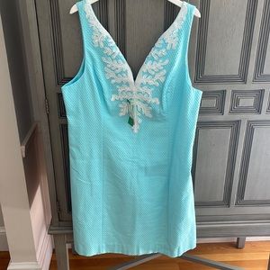 NWT Lilly Pulitzer beaded sequence Gabby Shift dress sea salt blue